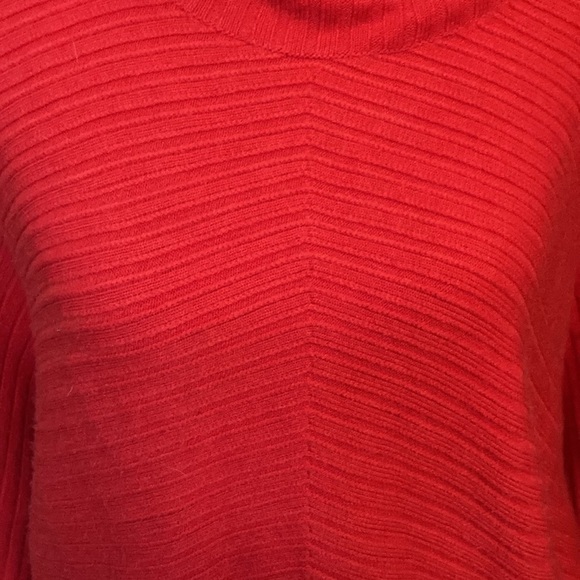 Anthropologie Moth size red oversized ribbed turtleneck sweater GUC - Picture 2 of 5